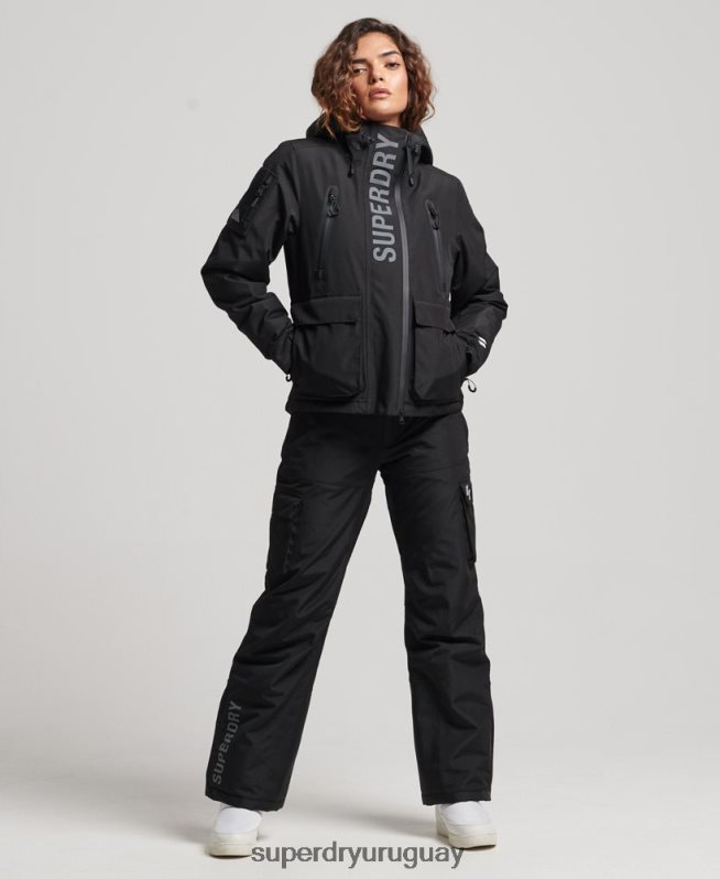 uy Superdry mujer chaqueta de rescate definitiva negro DT2N8Z6541 ropa