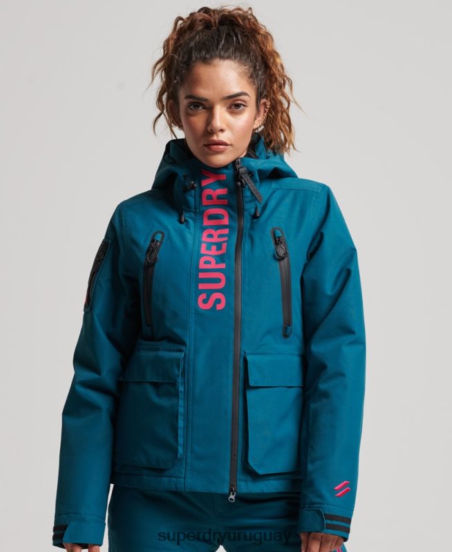 uy Superdry mujer chaqueta de rescate definitiva turquesa DT2N8Z6549 ropa