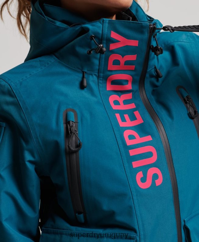 uy Superdry mujer chaqueta de rescate definitiva turquesa DT2N8Z6549 ropa