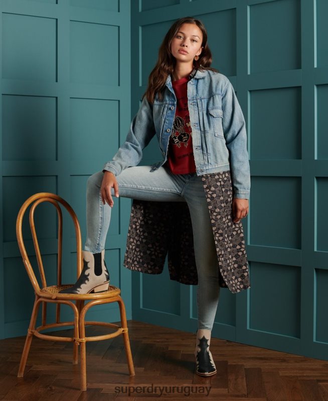 uy Superdry mujer chaqueta de trabajo japonesa seca de edición limitada azul DT2N8Z3846 ropa
