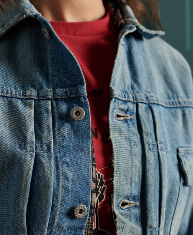 uy Superdry mujer chaqueta de trabajo japonesa seca de edición limitada azul DT2N8Z3846 ropa