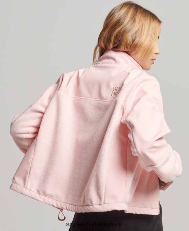 uy Superdry mujer chaqueta de trekking híbrida de código rosa DT2N8Z3617 ropa