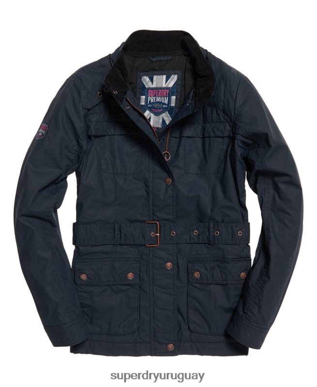 uy Superdry mujer chaqueta de trial cuatro bolsillos Armada DT2N8Z3860 ropa