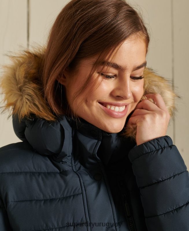 uy Superdry mujer chaqueta fuji clásica de piel sintética Armada DT2N8Z3767 ropa
