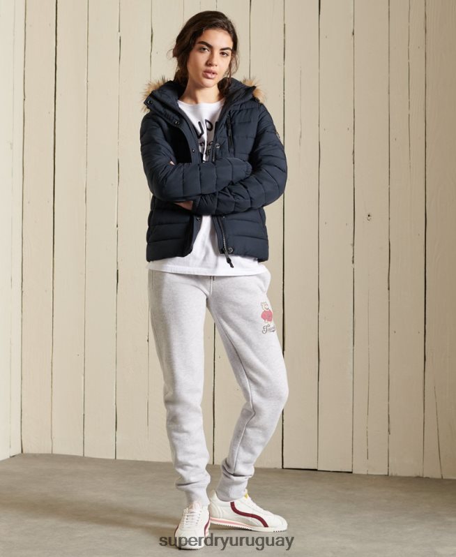 uy Superdry mujer chaqueta fuji clásica de piel sintética Armada DT2N8Z3818 ropa