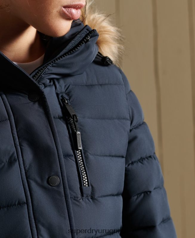 uy Superdry mujer chaqueta fuji clásica de piel sintética Armada DT2N8Z3818 ropa