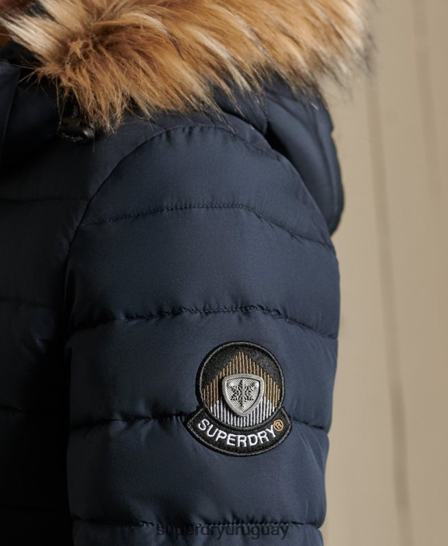 uy Superdry mujer chaqueta fuji clásica de piel sintética Armada DT2N8Z3818 ropa