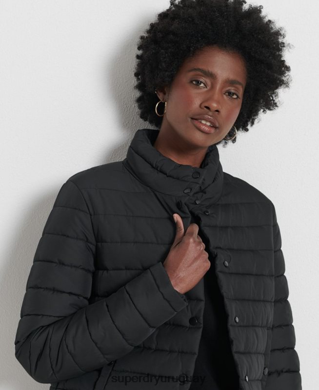 uy Superdry mujer chaqueta fuji cuadrada negro DT2N8Z5574 ropa