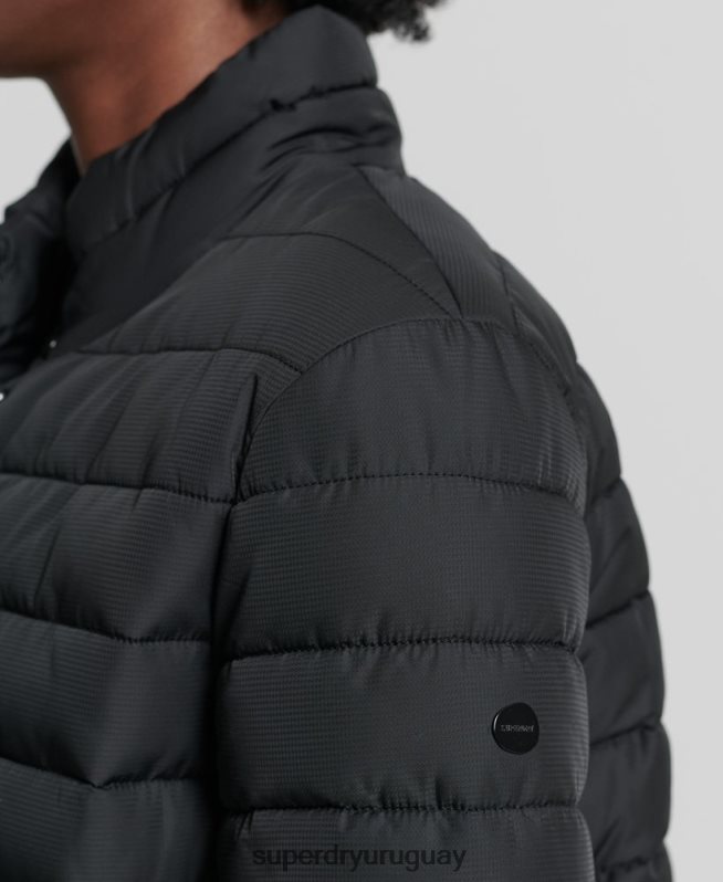 uy Superdry mujer chaqueta fuji cuadrada negro DT2N8Z5574 ropa