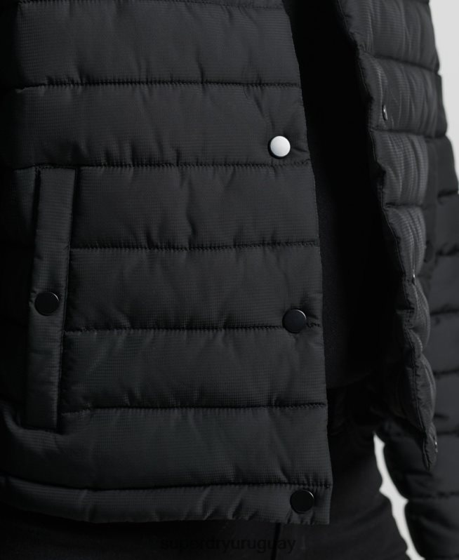uy Superdry mujer chaqueta fuji cuadrada negro DT2N8Z5574 ropa