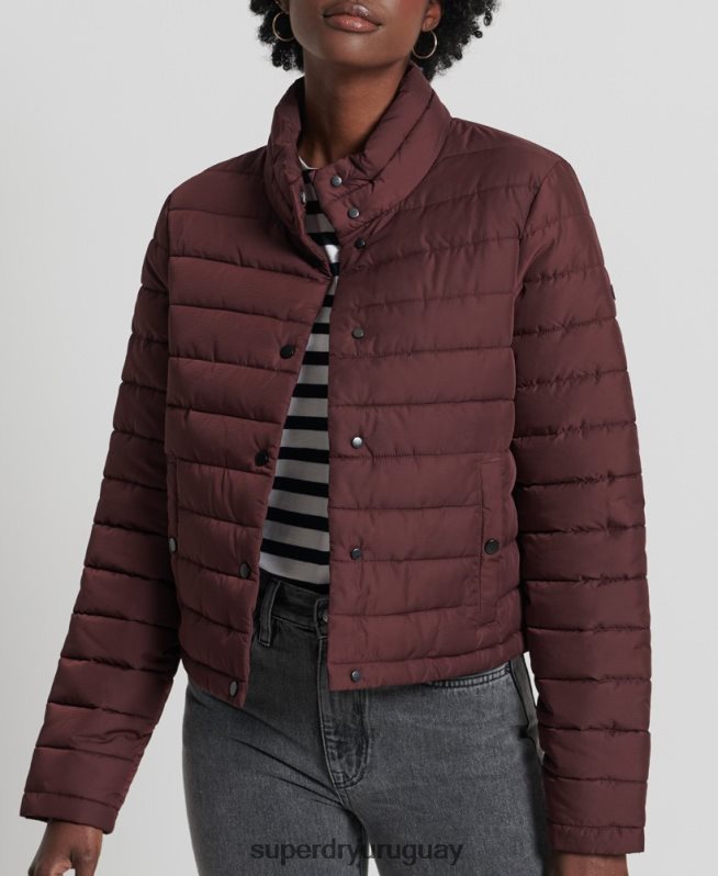 uy Superdry mujer chaqueta fuji cuadrada rojo DT2N8Z5535 ropa