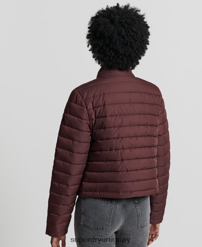 uy Superdry mujer chaqueta fuji cuadrada rojo DT2N8Z5535 ropa