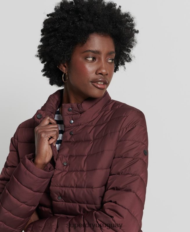 uy Superdry mujer chaqueta fuji cuadrada rojo DT2N8Z5535 ropa