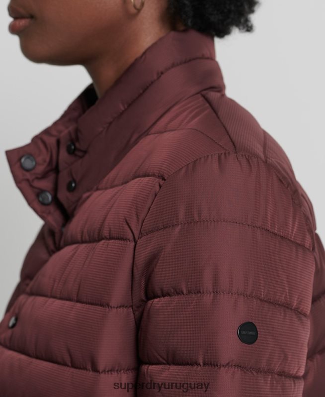 uy Superdry mujer chaqueta fuji cuadrada rojo DT2N8Z5535 ropa