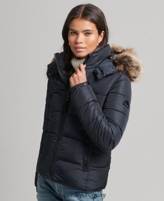 uy Superdry mujer chaqueta fuji luxe con capucha de montaña Armada DT2N8Z5559 ropa