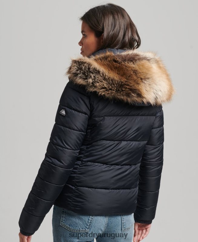 uy Superdry mujer chaqueta fuji luxe con capucha de montaña Armada DT2N8Z5559 ropa