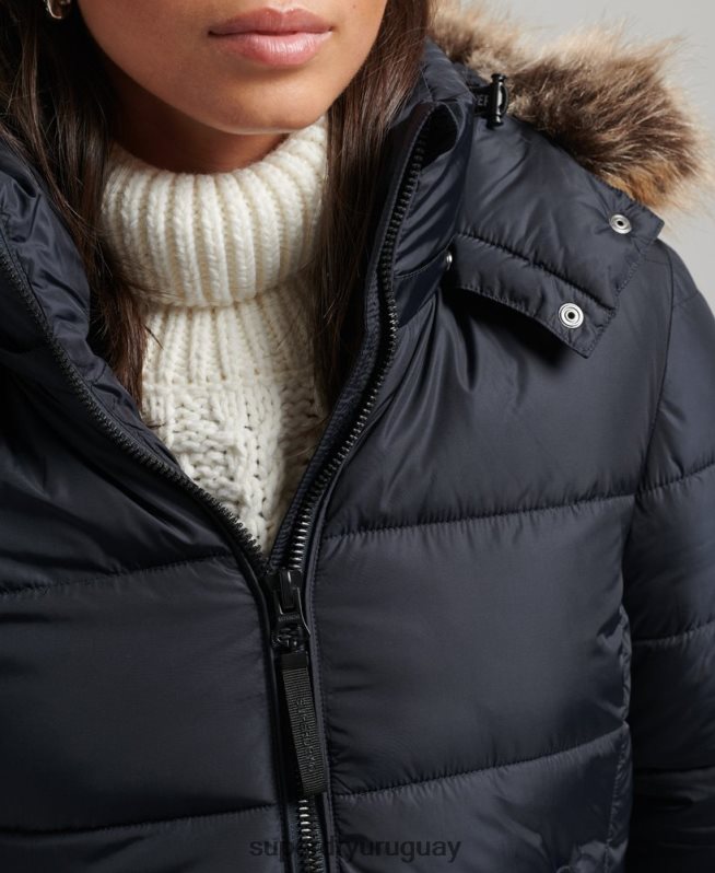 uy Superdry mujer chaqueta fuji luxe con capucha de montaña Armada DT2N8Z5559 ropa