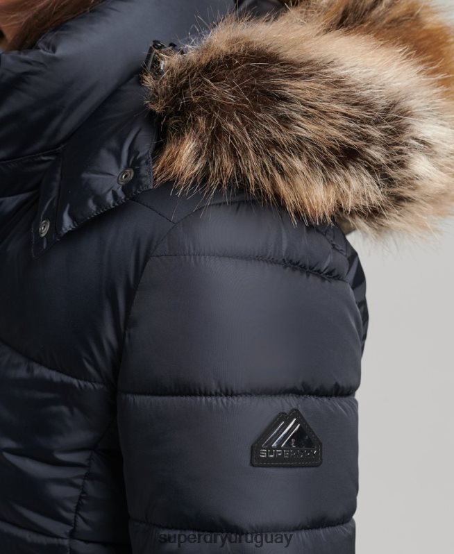 uy Superdry mujer chaqueta fuji luxe con capucha de montaña Armada DT2N8Z5559 ropa