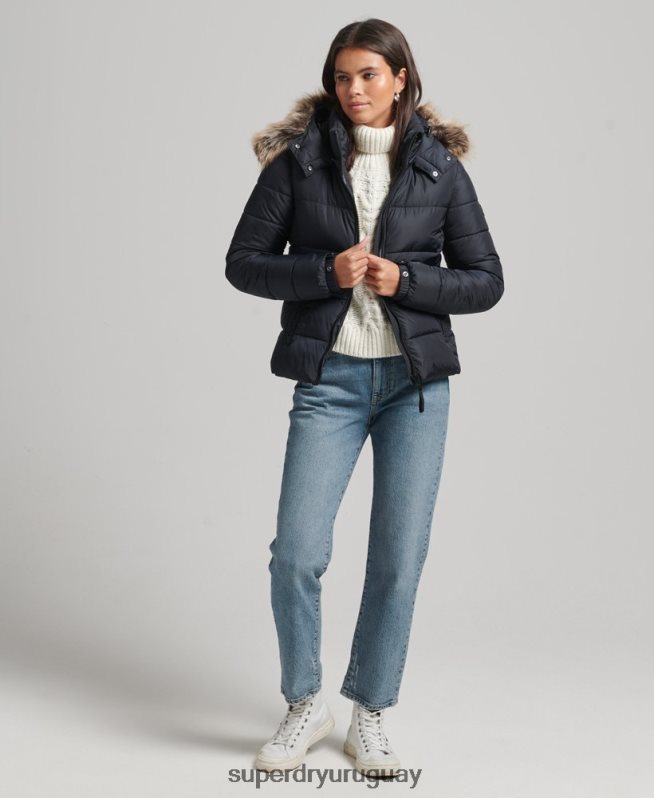 uy Superdry mujer chaqueta fuji luxe con capucha de montaña Armada DT2N8Z5559 ropa