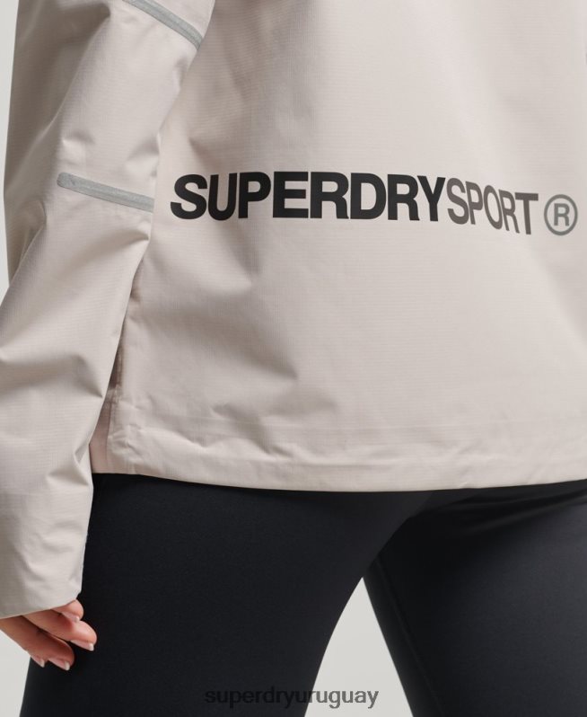 uy Superdry mujer chaqueta impermeable beige DT2N8Z3555 ropa