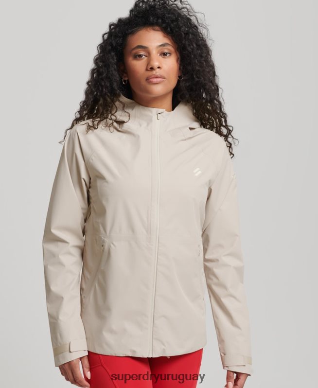 uy Superdry mujer chaqueta impermeable beige DT2N8Z5616 ropa