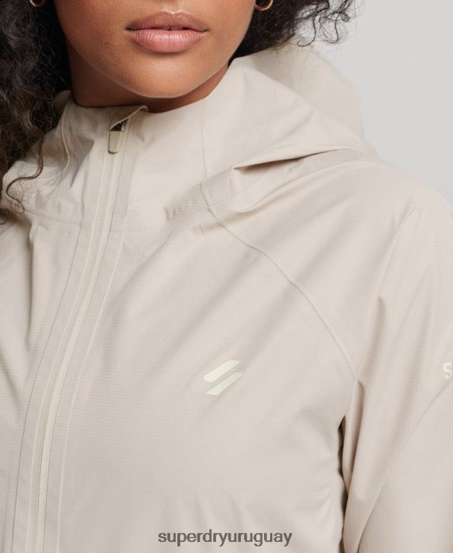 uy Superdry mujer chaqueta impermeable beige DT2N8Z5616 ropa