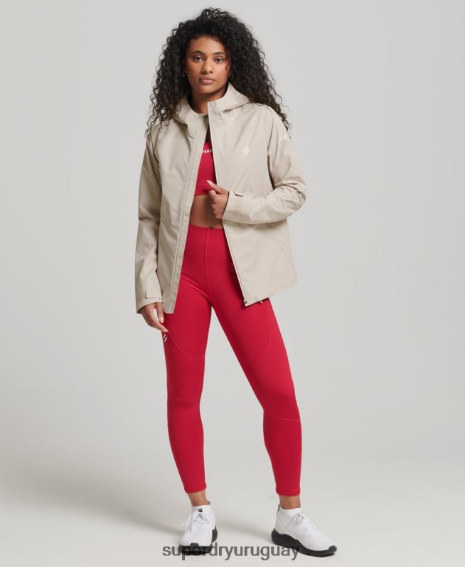 uy Superdry mujer chaqueta impermeable beige DT2N8Z5616 ropa