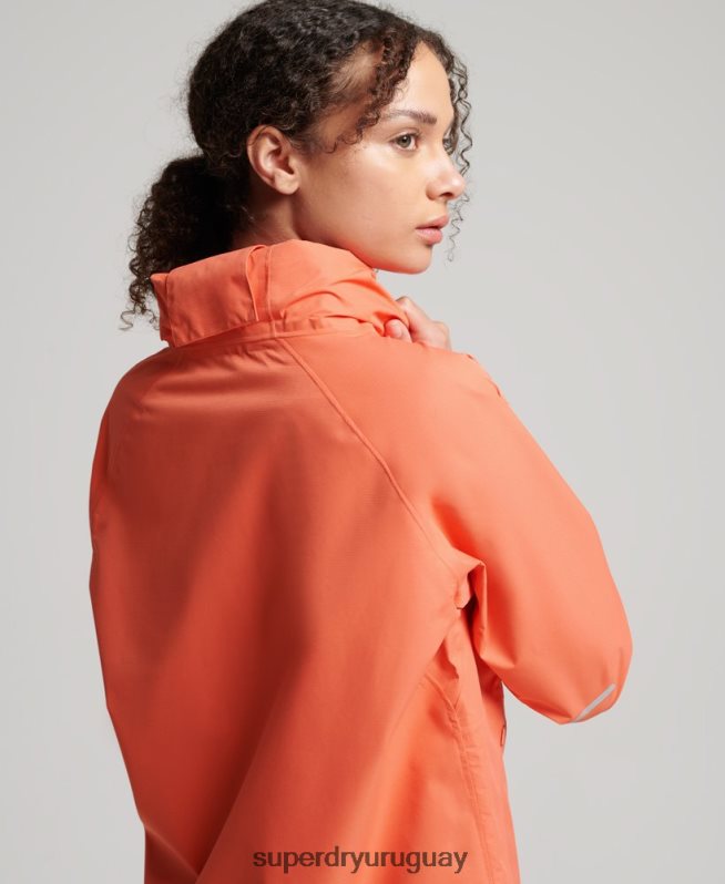 uy Superdry mujer chaqueta impermeable coral DT2N8Z5488 ropa