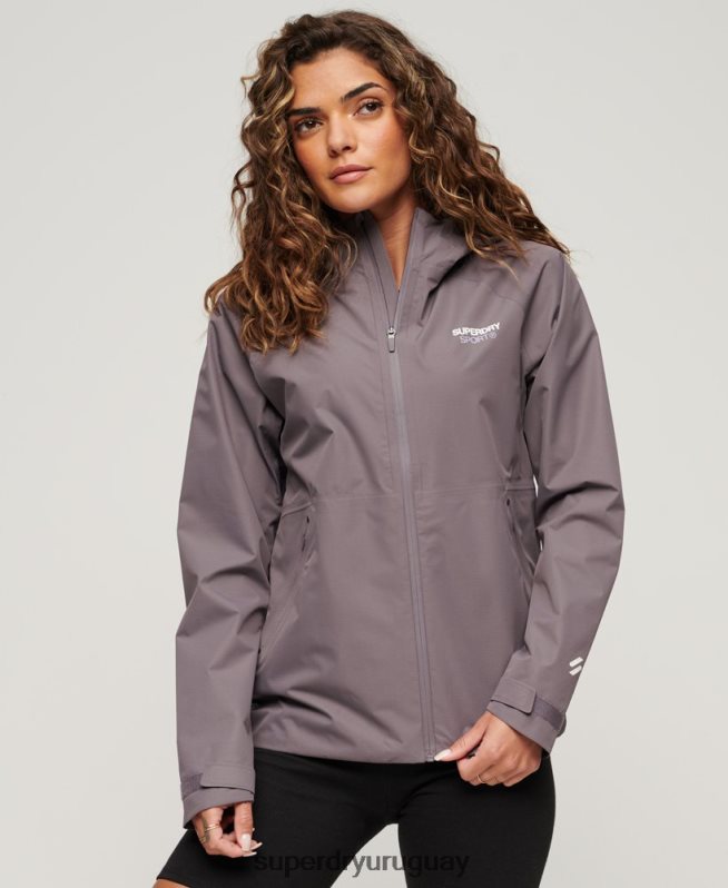 uy Superdry mujer chaqueta impermeable gris DT2N8Z2230 ropa