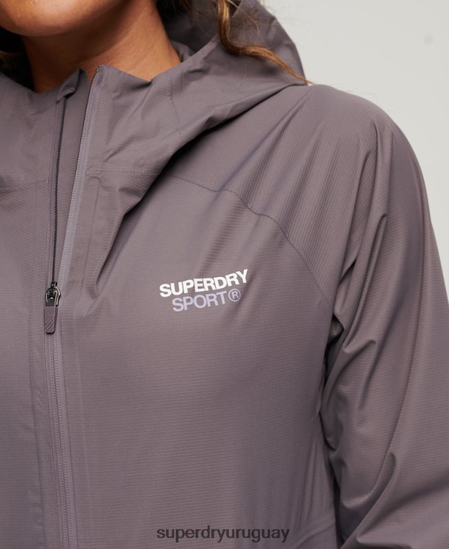 uy Superdry mujer chaqueta impermeable gris DT2N8Z2230 ropa