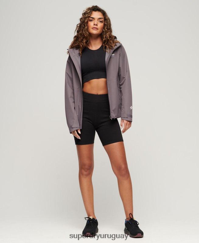 uy Superdry mujer chaqueta impermeable gris DT2N8Z2230 ropa