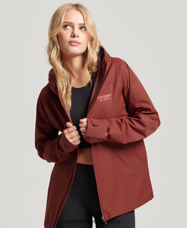 uy Superdry mujer chaqueta impermeable marrón DT2N8Z3620 ropa