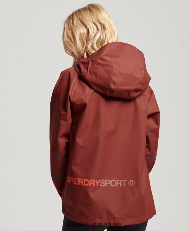 uy Superdry mujer chaqueta impermeable marrón DT2N8Z3620 ropa