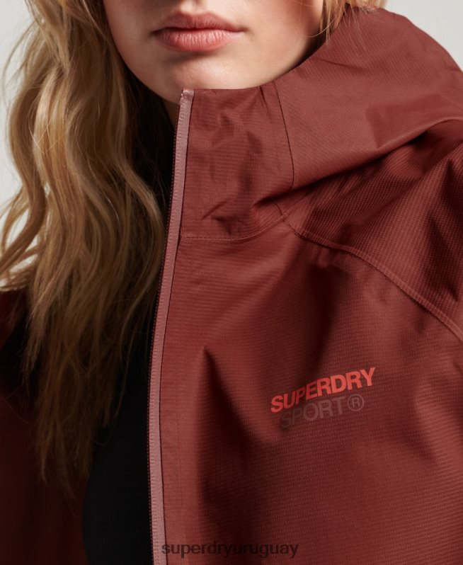 uy Superdry mujer chaqueta impermeable marrón DT2N8Z3620 ropa