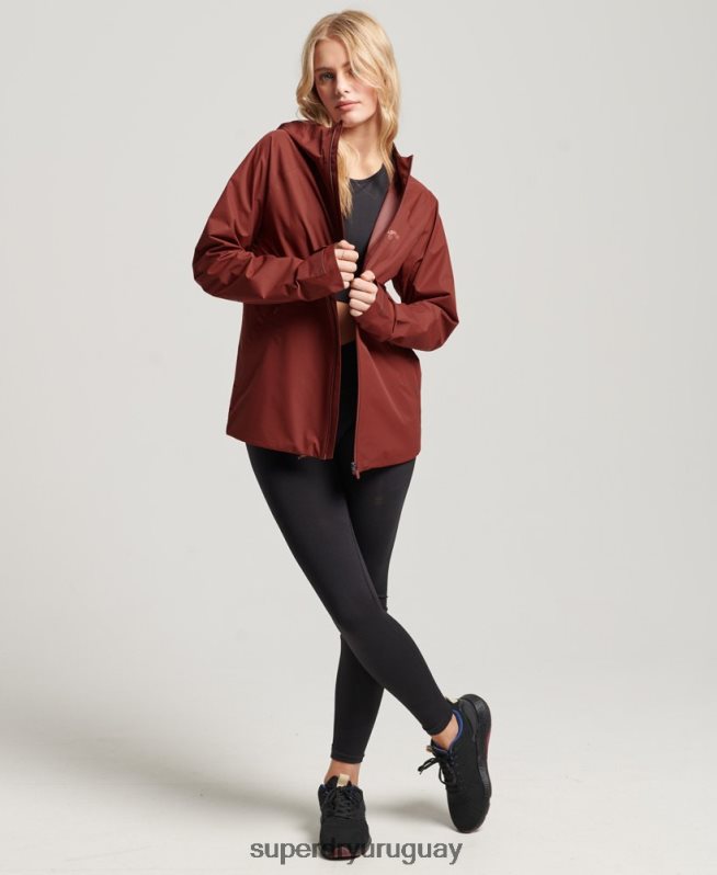 uy Superdry mujer chaqueta impermeable marrón DT2N8Z3620 ropa