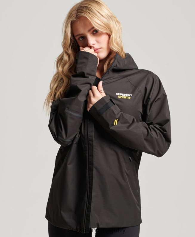 uy Superdry mujer chaqueta impermeable negro DT2N8Z3625 ropa