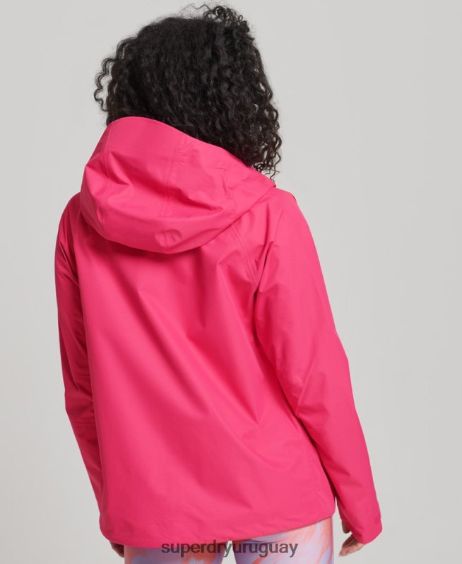 uy Superdry mujer chaqueta impermeable rosa DT2N8Z5617 ropa