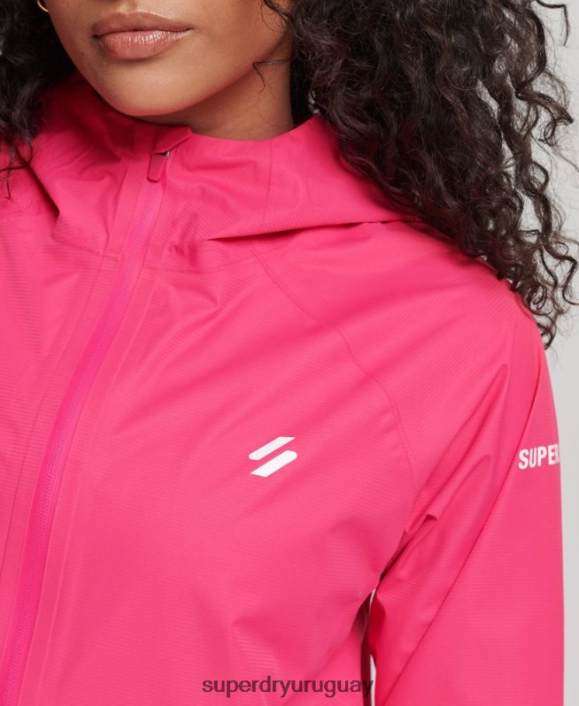uy Superdry mujer chaqueta impermeable rosa DT2N8Z5617 ropa
