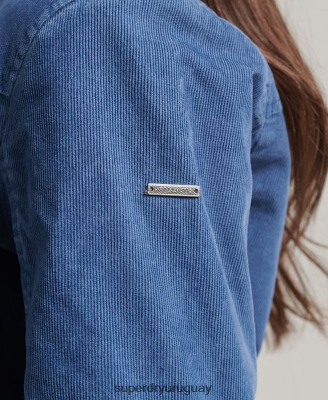 uy Superdry mujer chaqueta indie con forro de borreguito azul DT2N8Z5557 ropa