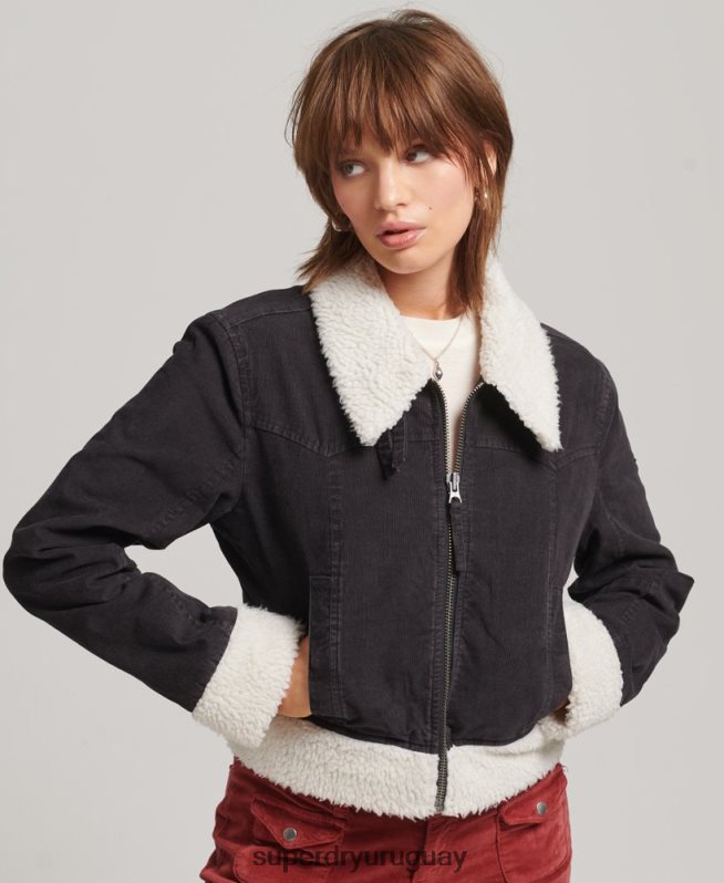 uy Superdry mujer chaqueta indie con forro de borreguito marrón DT2N8Z5469 ropa
