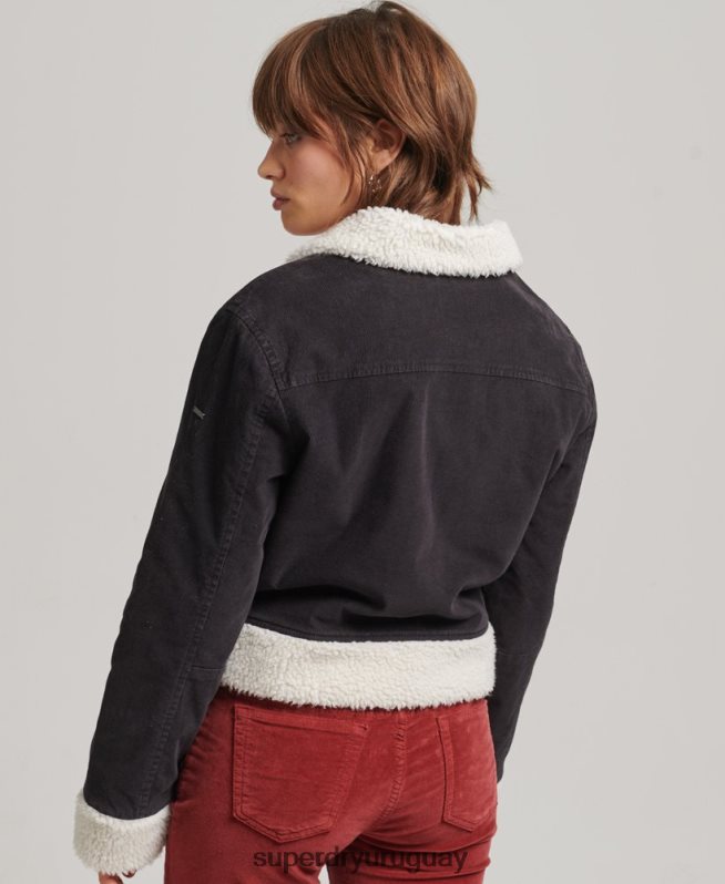uy Superdry mujer chaqueta indie con forro de borreguito marrón DT2N8Z5469 ropa