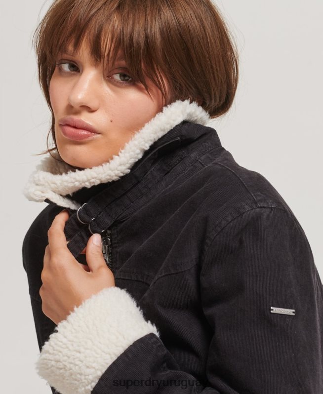 uy Superdry mujer chaqueta indie con forro de borreguito marrón DT2N8Z5469 ropa