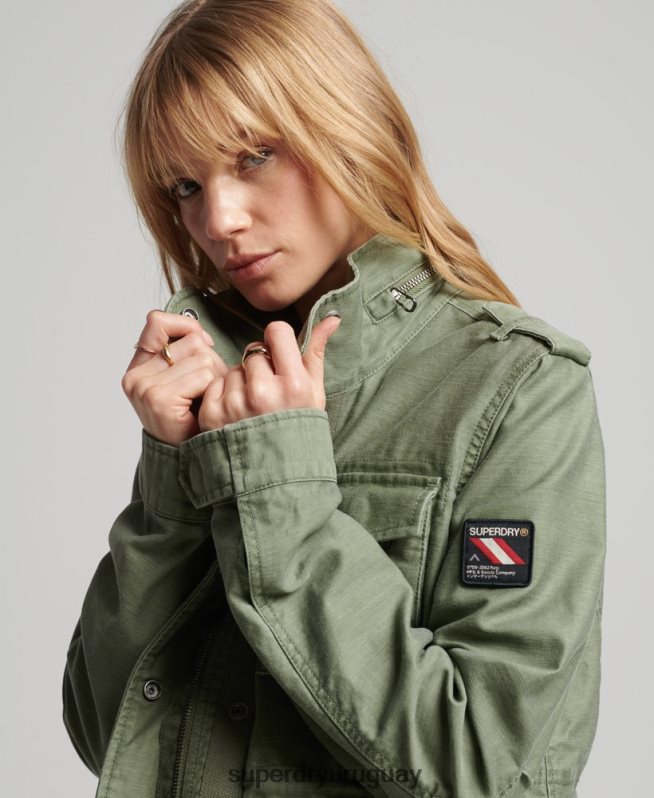 uy Superdry mujer chaqueta m65 antigua caqui DT2N8Z3516 ropa
