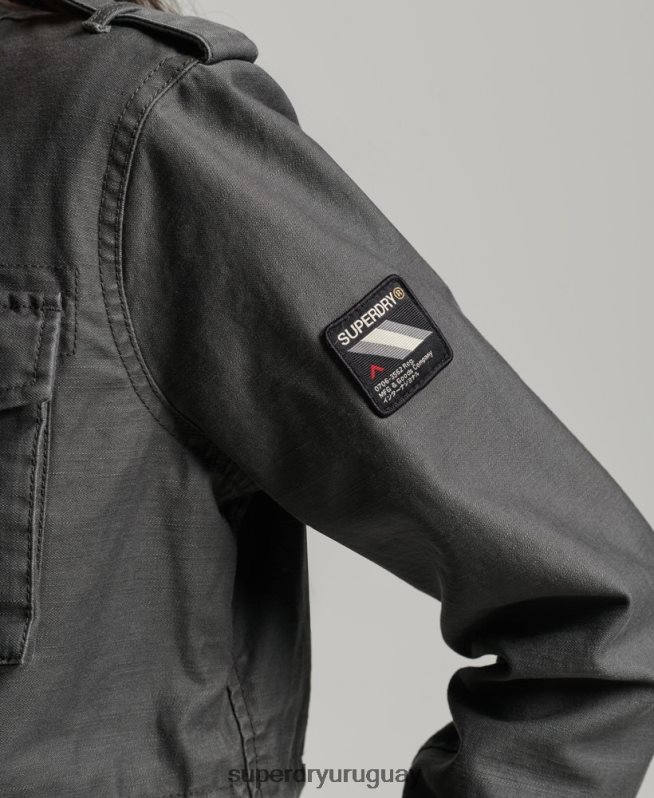 uy Superdry mujer chaqueta m65 antigua gris oscuro DT2N8Z3539 ropa