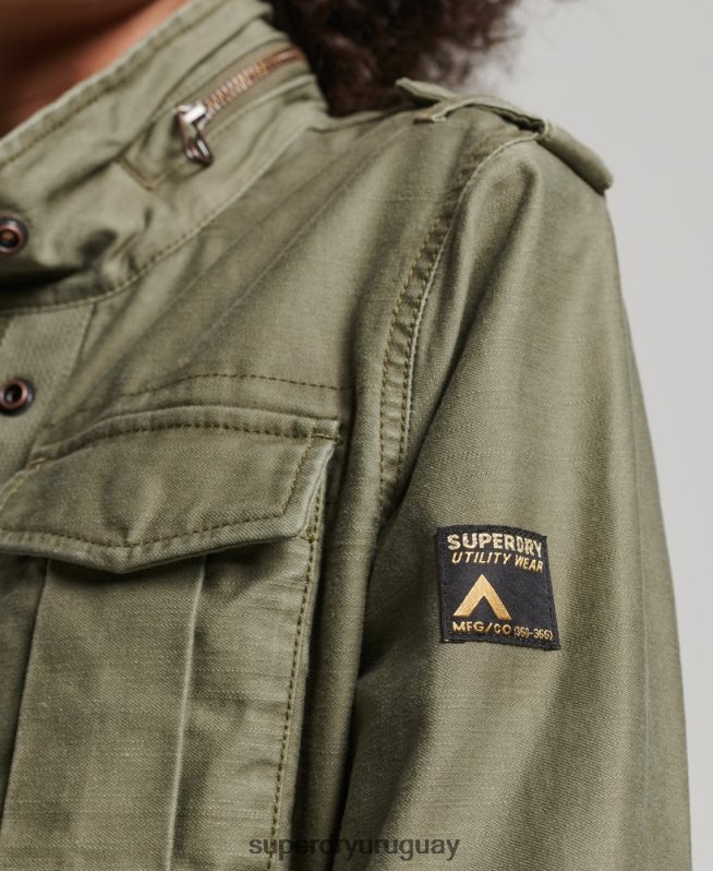 uy Superdry mujer chaqueta m65 antigua verde DT2N8Z1992 ropa