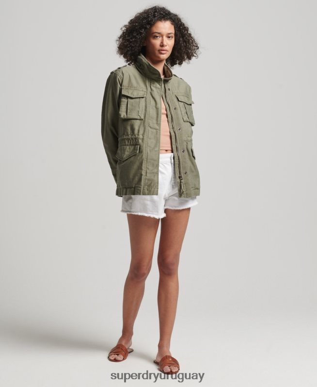 uy Superdry mujer chaqueta m65 antigua verde DT2N8Z1992 ropa