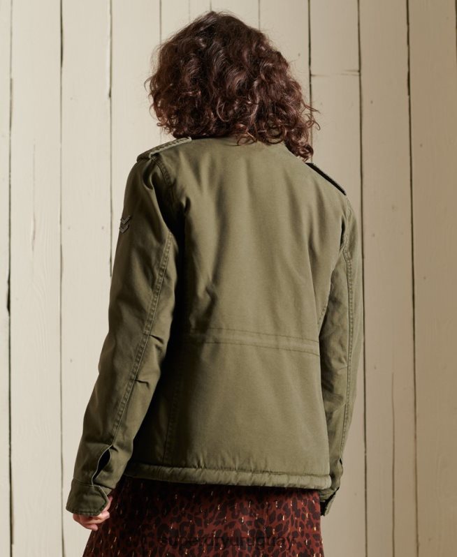 uy Superdry mujer chaqueta militar premium m65 verde DT2N8Z5595 ropa