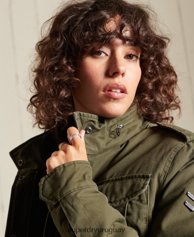 uy Superdry mujer chaqueta militar premium m65 verde DT2N8Z5595 ropa
