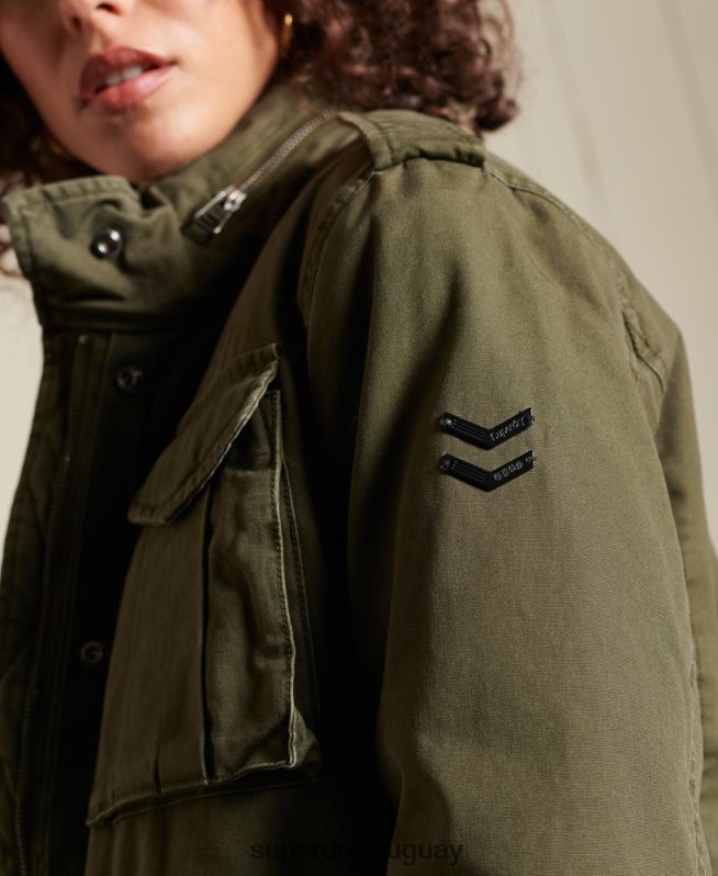 uy Superdry mujer chaqueta militar premium m65 verde DT2N8Z5595 ropa