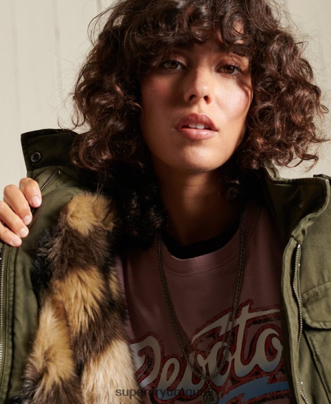 uy Superdry mujer chaqueta militar premium m65 verde DT2N8Z5595 ropa